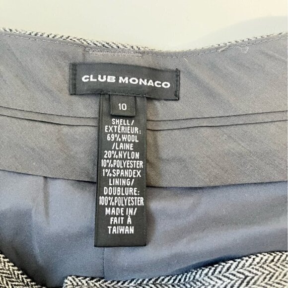 CLUB MONACO HERRINGBONE WOOL FLARE PANT SIZE 10 - Picture 11 of 11